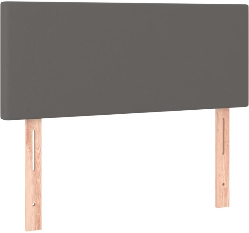 vidaXL Κρεβάτι Boxspring με Στρώμα Γκρι 90x190 εκ. από Συνθετικό Δέρμα