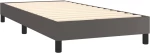 vidaXL Κρεβάτι Boxspring με Στρώμα Γκρι 90x190 εκ. από Συνθετικό Δέρμα