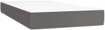 vidaXL Κρεβάτι Boxspring με Στρώμα Γκρι 90x190 εκ. από Συνθετικό Δέρμα