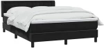 vidaXL Κρεβάτι Boxspring με Στρώμα Μαύρο 1140x210 εκ. Βελούδινο