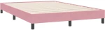 vidaXL Box Spring κρεβάτι με στρώμα ροζ 160x220 cm Βελούδινο
