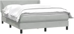 vidaXL Κρεβάτι Boxspring με Στρώμα Ανοιχτό Γκρι 160x220 εκ. Βελούδινο