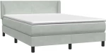 vidaXL Κρεβάτι Boxspring με Στρώμα Ανοιχτό Γκρι 160x220 εκ. Βελούδινο