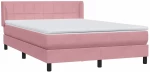 vidaXL Κρεβάτι Boxspring με Στρώμα Ροζ 160x210 εκ. Βελούδινο