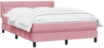 vidaXL Κρεβάτι Boxspring με Στρώμα Ροζ 160x210 εκ. Βελούδινο