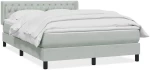 vidaXL Κρεβάτι Boxspring με Στρώμα Ανοιχτό Γκρι 160x220 εκ. Βελούδινο
