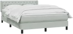 vidaXL Κρεβάτι Boxspring με Στρώμα Ανοιχτό Γκρι 160x220 εκ. Βελούδινο