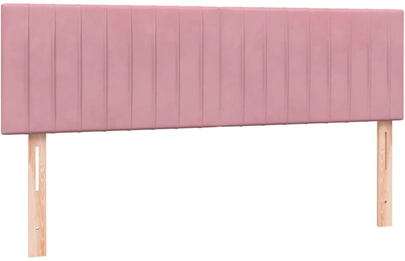 vidaXL Box Spring κρεβάτι με στρώμα ροζ 160x220 cm Βελούδινο