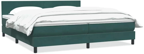 vidaXL Box Spring κρεβάτι με στρώμα σκούρο πράσινο 180x220cm Βελούδινο