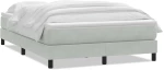 vidaXL Κρεβάτι Boxspring με Στρώμα Ανοιχτό Γκρι 160x210 εκ. Βελούδινο