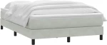 vidaXL Κρεβάτι Boxspring με Στρώμα Ανοιχτό Γκρι 160x210 εκ. Βελούδινο