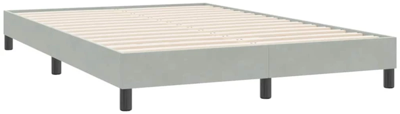 vidaXL Κρεβάτι Boxspring με Στρώμα Ανοιχτό Γκρι 160x220 εκ. Βελούδινο