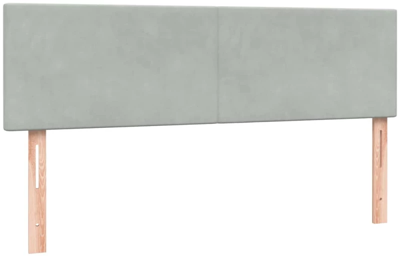vidaXL Κρεβάτι Boxspring με Στρώμα Ανοιχτό Γκρι 160x220 εκ. Βελούδινο