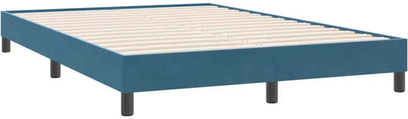 vidaXL Box Spring κρεβάτι με στρώμα σκούρο μπλε 160x220 cm Βελούδινο