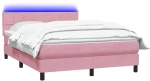 vidaXL Κρεβάτι Boxspring με Στρώμα Ροζ 160x210 εκ. Βελούδινο