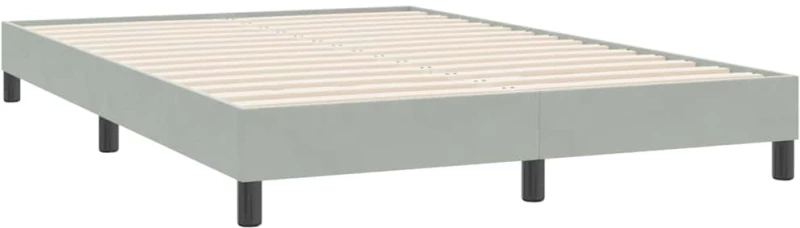 vidaXL Κρεβάτι Boxspring με Στρώμα Ανοιχτό Γκρι 160x220 εκ. Βελούδινο