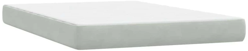 vidaXL Κρεβάτι Boxspring με Στρώμα Ανοιχτό Γκρι 160x220 εκ. Βελούδινο
