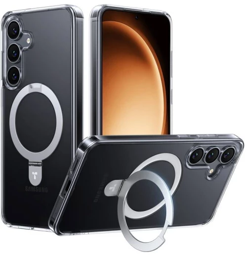 Θήκη τηλεφώνου Torras Ostand Series για Samsung S25 (διαφανής)