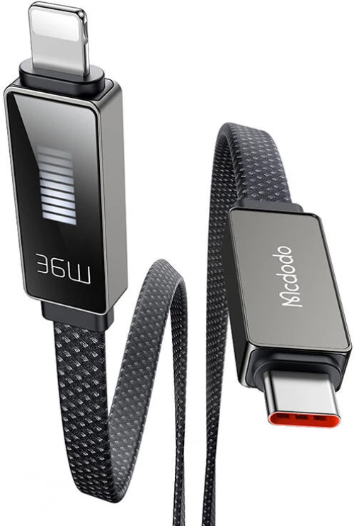 Kabel Mcdodo CA-4960 USB-C do Lightning z wyświetlaczem 36W 1.2m (czarny)