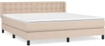 vidaXL Κρεβάτι Boxspring με Στρώμα Καπουτσίνο 160x200εκ.από Συνθ.Δέρμα