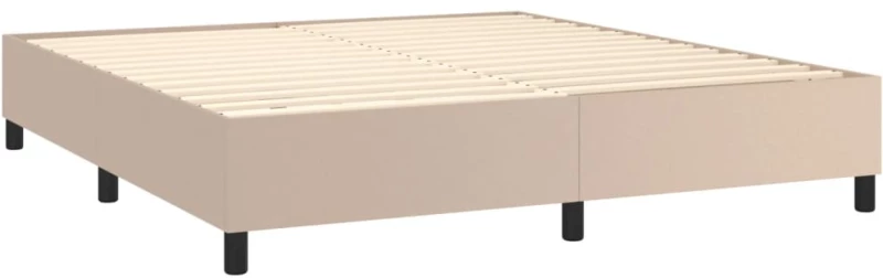 vidaXL Κρεβάτι Boxspring με Στρώμα Καπουτσίνο 160x200εκ.από Συνθ.Δέρμα