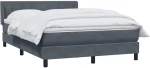 vidaXL Κρεβάτι Boxspring με Στρώμα Σκούρο Γκρι 160x210 εκ. Βελούδινο
