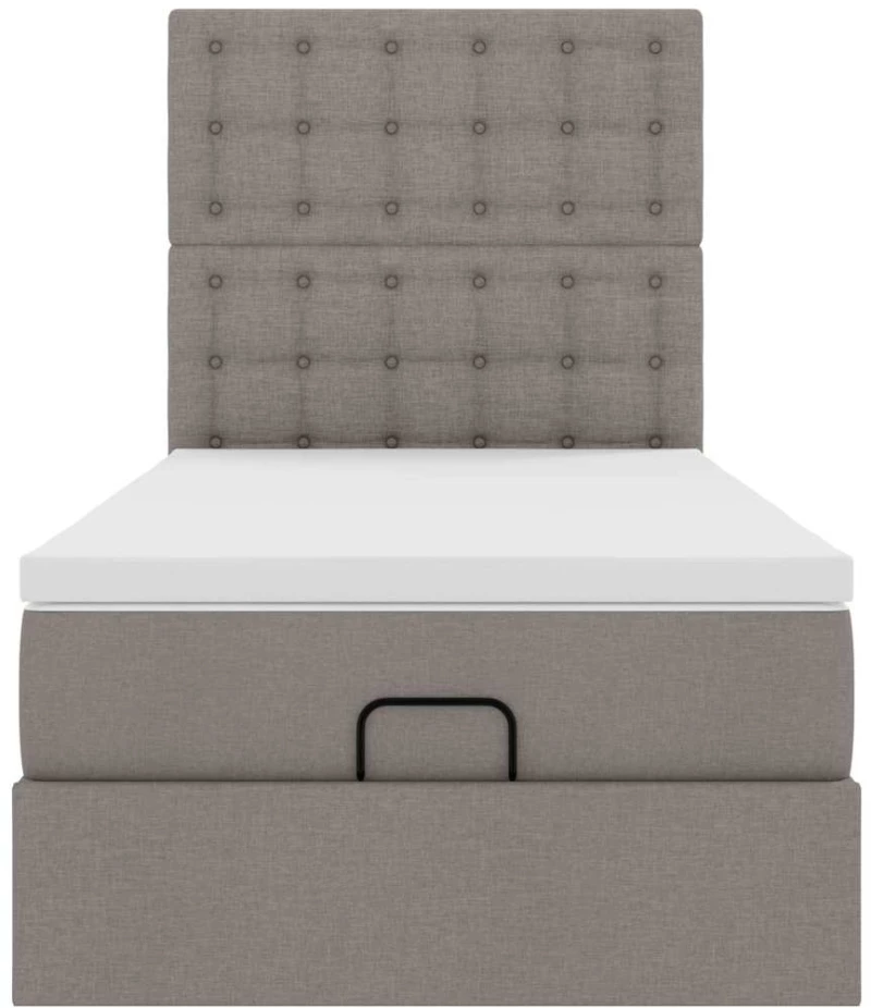 vidaXL Οθωμανικό κρεβάτι με στρώμα Taupe 80x200cm ύφασμα