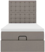 vidaXL Οθωμανικό κρεβάτι με στρώμα Taupe 80x200cm ύφασμα