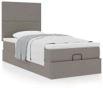 vidaXL Οθωμανικό κρεβάτι με στρώμα Taupe 80x200cm ύφασμα