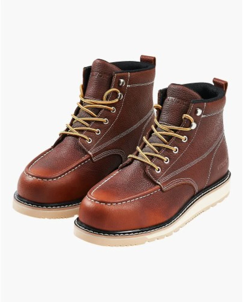 VEVOR Steel Toe Work Boots UK Size 11 Waterproof Moc Toe for Men Slip-Resistant