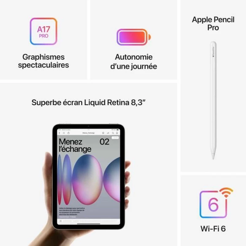 Tablet Apple iPad mini (2024) 8,3" Γκρι 512 GB