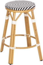 ΣΚΑΜΠΟ ΑΛΟΥΜΙΝΙΟΥ ΜΕΣ.ΥΨΟΥΣ CHINO HM6286.03 BAMBOO LOOK & TEXTILENE ΜΑΥΡΟ 43x43x65Υεκ