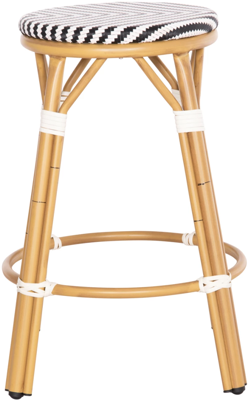 ΣΚΑΜΠΟ ΑΛΟΥΜΙΝΙΟΥ ΜΕΣ.ΥΨΟΥΣ CHINO HM6286.03 BAMBOO LOOK & TEXTILENE ΜΑΥΡΟ 43x43x65Υεκ