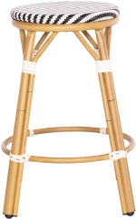 ΣΚΑΜΠΟ ΑΛΟΥΜΙΝΙΟΥ ΜΕΣ.ΥΨΟΥΣ CHINO HM6286.03 BAMBOO LOOK & TEXTILENE ΜΑΥΡΟ 43x43x65Υεκ