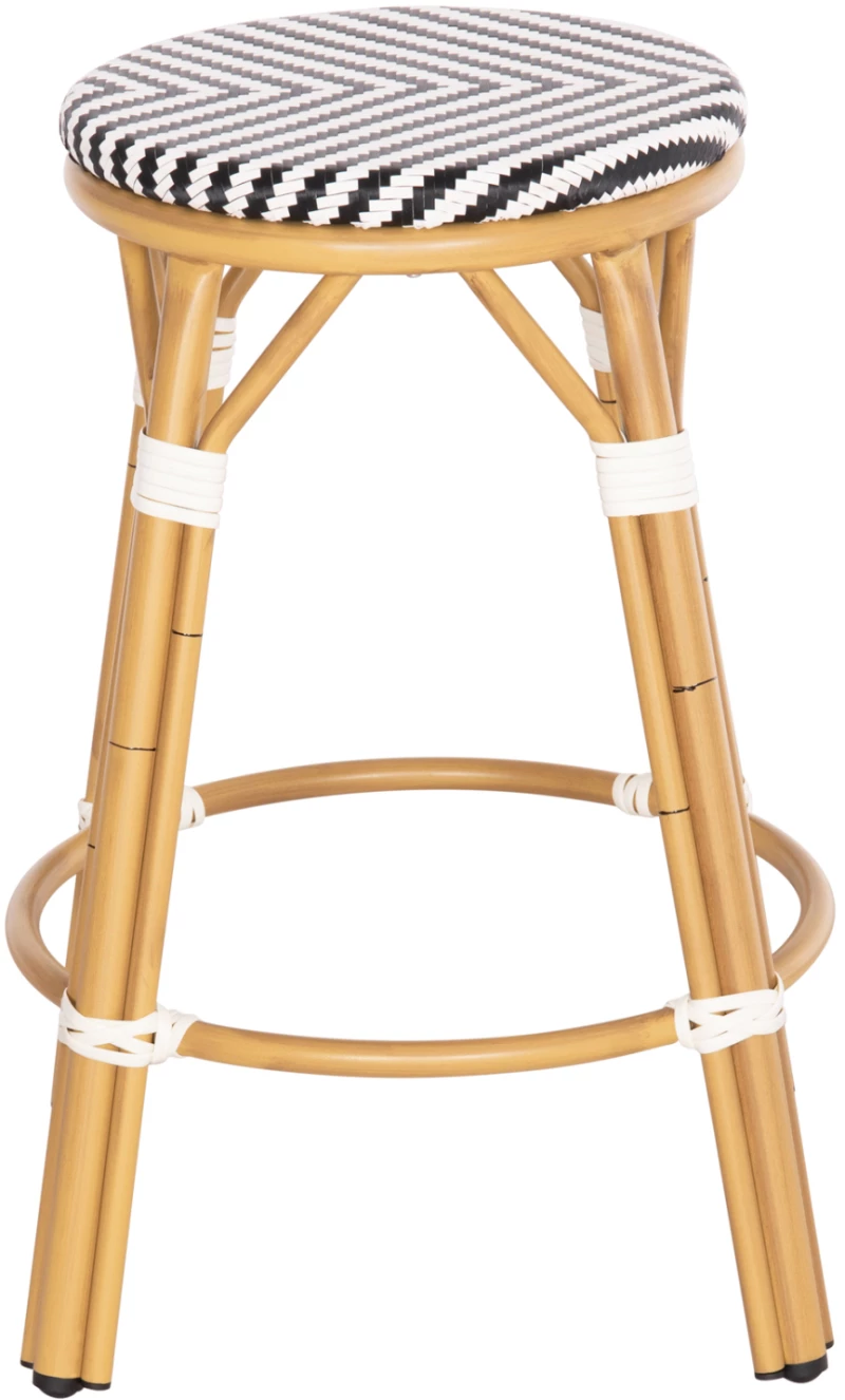 ΣΚΑΜΠΟ ΑΛΟΥΜΙΝΙΟΥ ΜΕΣ.ΥΨΟΥΣ CHINO HM6286.03 BAMBOO LOOK & TEXTILENE ΜΑΥΡΟ 43x43x65Υεκ