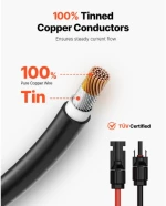 VEVOR 50FT Solar Panel Extension Wire with Female & Male Connectors 10AWG 1 Pair