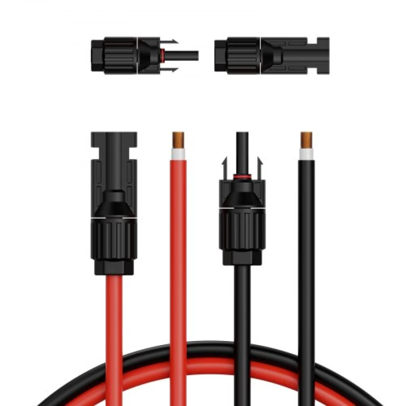 VEVOR 50FT Solar Panel Extension Wire with Female & Male Connectors 10AWG 1 Pair