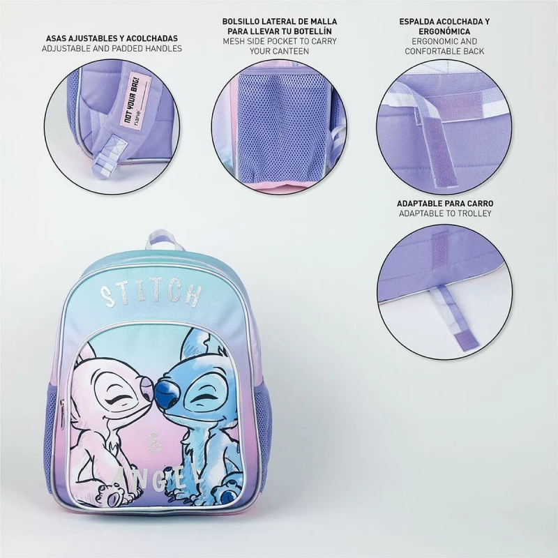 Σχολική Τσάντα Stitch Λιλά