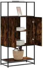 vidaXL Highboard Καπνιστή δρυς 68x35x139 cm Κατασκευασμένο ξύλο