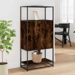 vidaXL Highboard Καπνιστή δρυς 68x35x139 cm Κατασκευασμένο ξύλο