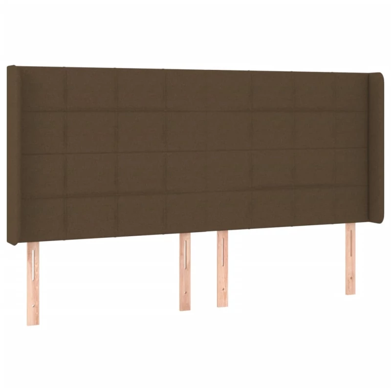 vidaXL Κρεβάτι Boxspring με Στρώμα & LED Σκ.Καφέ 200x200εκ. Υφασμάτινο