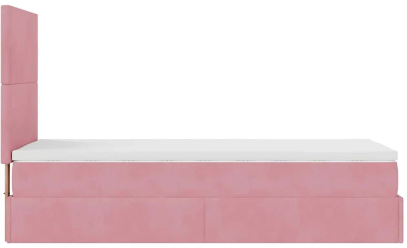 vidaXL Οθωμανικό κρεβάτι με στρώματα ροζ 80x200cm Velvet