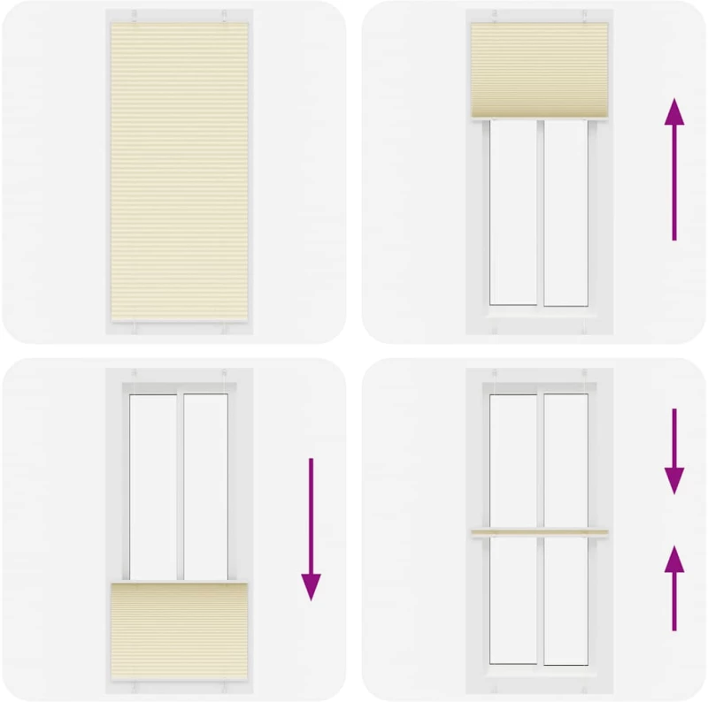 vidaXL Πλισέ περσίδα Κρέμα 85x200 cm Πλάτος υφάσματος 84,4 cm