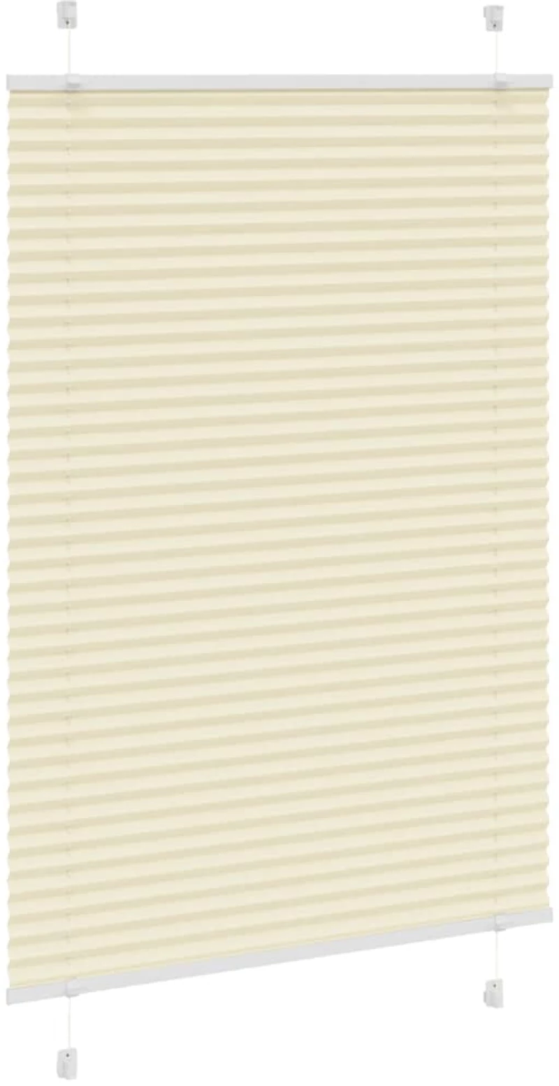 vidaXL Πλισέ περσίδα Κρέμα 100x100 cm Πλάτος υφάσματος 99,4 cm