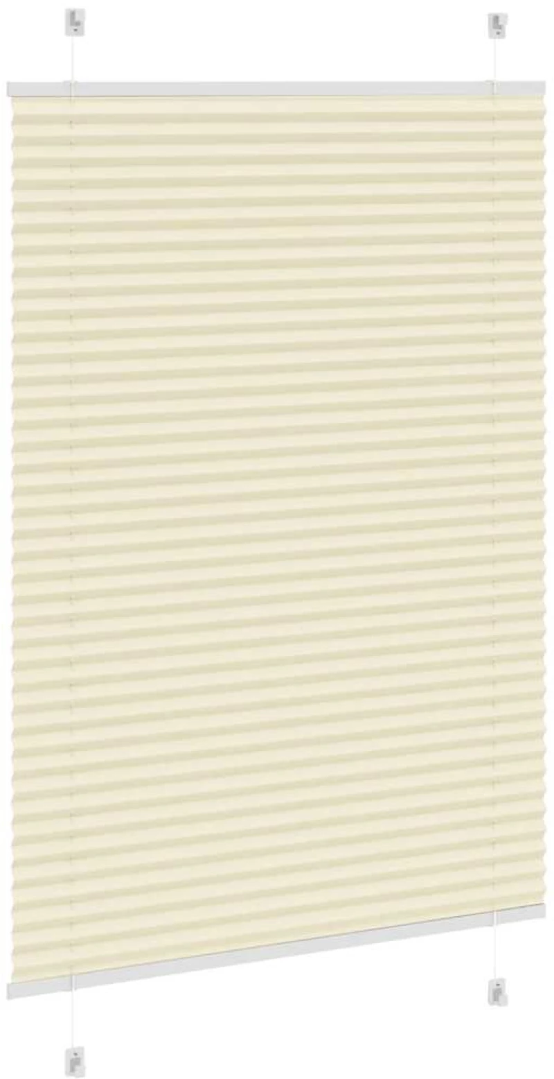 vidaXL Πλισέ περσίδα Κρέμα 100x100 cm Πλάτος υφάσματος 99,4 cm