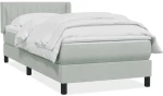 vidaXL Box Spring κρεβάτι με στρώμα ανοιχτό γκρι 80x220 cm Βελούδινο