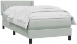vidaXL Box Spring κρεβάτι με στρώμα ανοιχτό γκρι 80x220 cm Βελούδινο