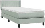vidaXL Box Spring κρεβάτι με στρώμα ανοιχτό γκρι 80x220 cm Βελούδινο