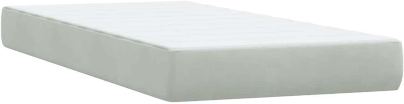 vidaXL Box Spring κρεβάτι με στρώμα ανοιχτό γκρι 80x220 cm Βελούδινο