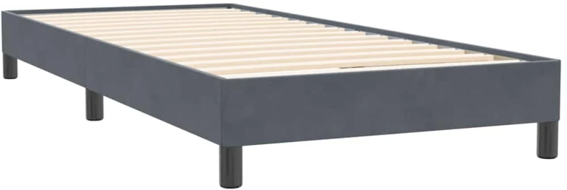 vidaXL Κρεβάτι Boxspring με Στρώμα Σκούρο Γκρι 80x220 εκ. Βελούδινο